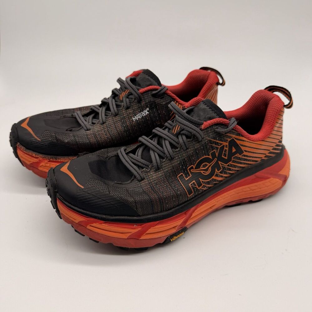 Hoka One One EVO Mafate 2 Women’s Sneakers Athletic Black Poppy Red Size 5.5